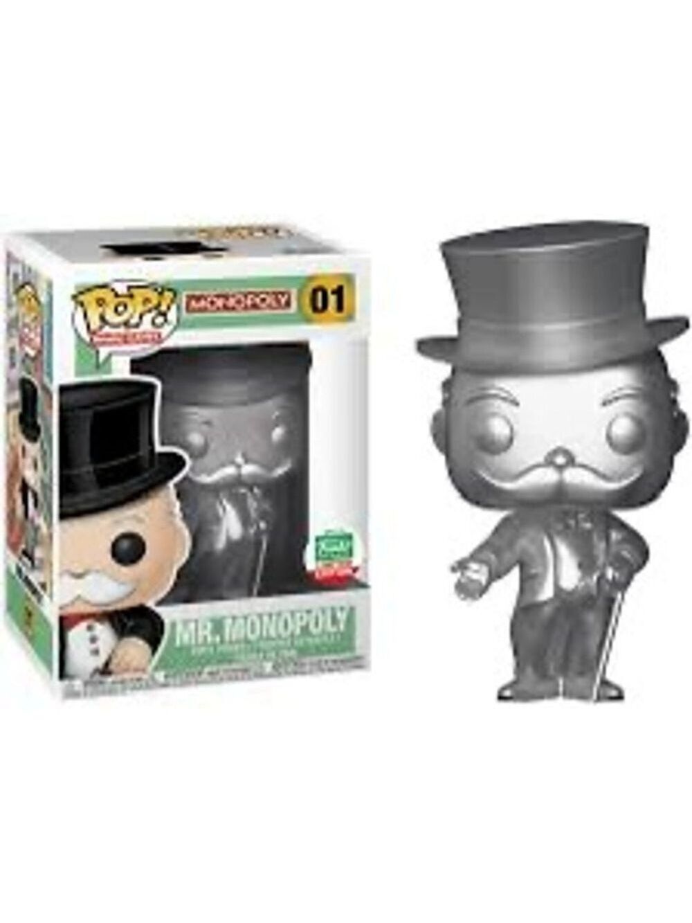 Funko Pop! Mr. Monopoly Silver Limited Edition Action Figure Vaulted Variant NIB